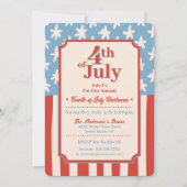 Rood Wit & Blauw Sterren & Strepen Familie Barbecu Kaart (Voorkant)