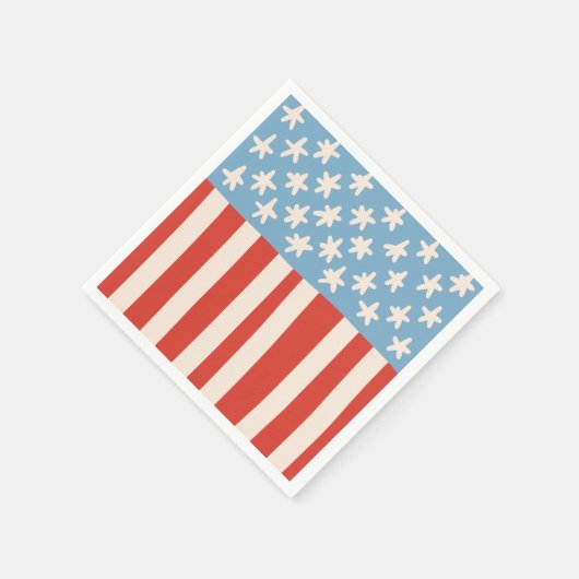 Rood Wit & Blauw Sterren & Strepen Familie Barbecu Servet (Hoek)