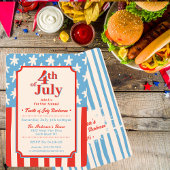 Rood Wit & Blauw Sterren & Strepen Familiebarbecue Kaart