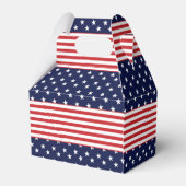 Rood Wit Blauw Sterren & Strepen Party Favor Boxes Bedankdoosjes (Achterkant)