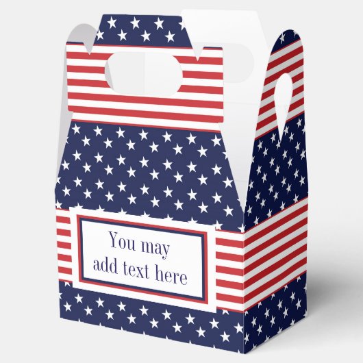 Rood Wit Blauw Sterren & Strepen Party Favor Boxes Bedankdoosjes (Geopend)