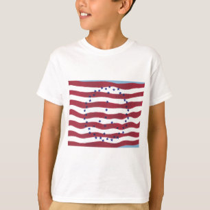 Rood Wit Blauw Sterren Strepen Vredesteken Vlag T  T-shirt