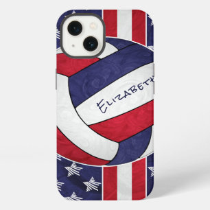 rood wit blauw sterren strepen vrouwen volleybal iPhone 13 hoesje
