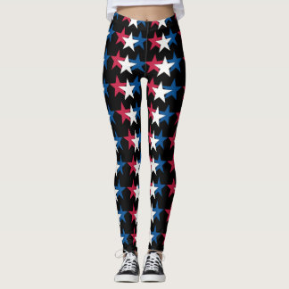 Rood, Wit & Blauw Sterrenontwerp Leggings