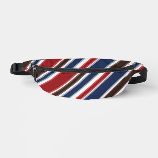 Rood Wit Blauw Streep Tweezijdig Print Fanny-Pack Heuptasje (Voorkant)