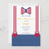 Rood Wit Blauw Strepen 4th Juli Baby 1st Verjaarda Kaart (Voorkant)