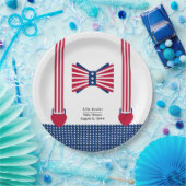 Rood Wit & Blauw Strepen 4th van Juli Baby shower Papieren Bordje (Feest)