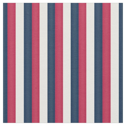 Rood Wit & Blauw Stripes (kleinschalig) Stof (Close Up)