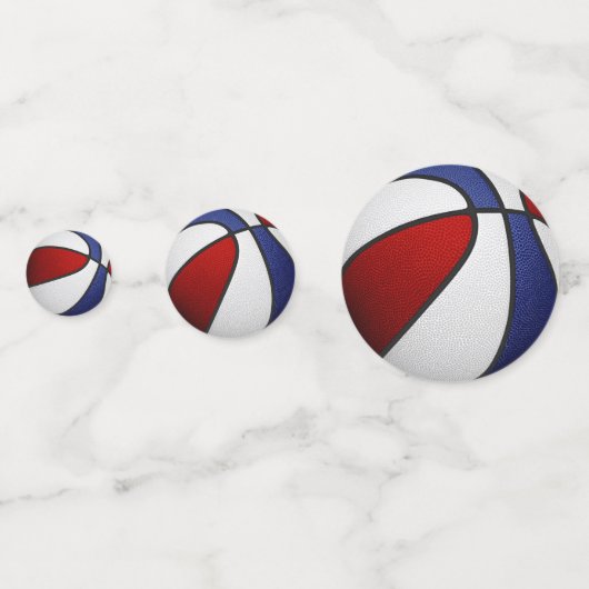 Rood Wit Blauw Team Kleuren Basketbal Party Confetti (Achterkanten)