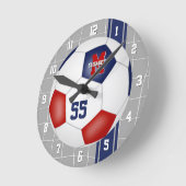 rood wit blauw team kleuren variaties ronde klok (Hoek)