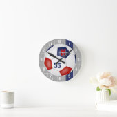 rood wit blauw team kleuren variaties ronde klok (Huis)