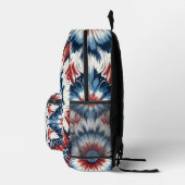 Rood, Wit & Blauw Tie-dye Bedrukte Rugzak (Rechts)