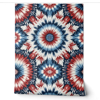 Rood, Wit & Blauw Tie-dye Behang