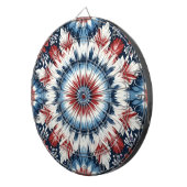 Rood, Wit & Blauw Tie-dye Dartbord (Voorkant Rechts)