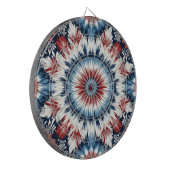 Rood, Wit & Blauw Tie-dye Dartbord (Voorkant Links)