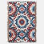 Rood, Wit & Blauw Tie-dye Deken (Voorkant Verticaal)