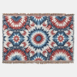 Rood, Wit & Blauw Tie-dye Deken