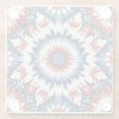 Rood, Wit & Blauw Tie-dye Glazen Onderzetter (Achterkant)