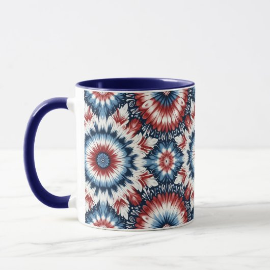 Rood, Wit & Blauw Tie-dye Mok (Links)