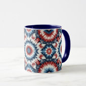 Rood, Wit & Blauw Tie-dye Mok (Voorkant rechts)