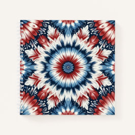 Rood, Wit & Blauw Tie-dye Notitieboek