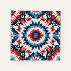 Rood, Wit & Blauw Tie-dye Notitieboek