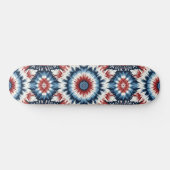 Rood, Wit & Blauw Tie-dye Persoonlijk Skateboard (Horizontaal)
