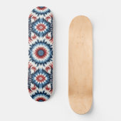Rood, Wit & Blauw Tie-dye Persoonlijk Skateboard (Voorkant)
