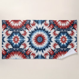 Rood, Wit & Blauw Tie-dye Strandlaken