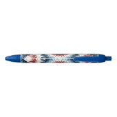 Rood, Wit & Blauw Tie-dye Zwarte Inkt Pen (Achterkant)