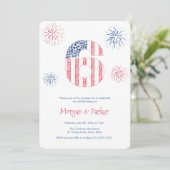 Rood Wit Blauw Twins 6e Verjaardagsfeestje Kaart (Staand voorkant)