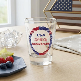 Rood Wit Blauw USA 250e Verjaardag Krans 4 Juli Shot Glas