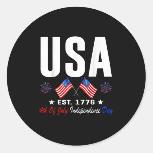 Rood Wit Blauw USA Amerika 4 juli Patriottisch Ronde Sticker