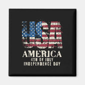 Rood Wit Blauw USA Amerika 4th of July Patriottisc Magneet (Voorkant)