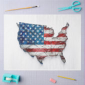 Rood Wit Blauw USA Flag Glas Effect Decoupage Tissuepapier (Craft)