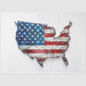 Rood Wit Blauw USA Flag Glas Effect Decoupage Tissuepapier (Voorkant)