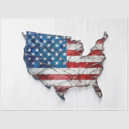 Rood Wit Blauw USA Flag Glas Effect Decoupage Tissuepapier