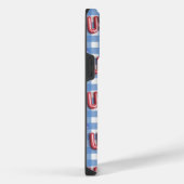 ROOD WIT BLAUW USA MET BLAUW & WIT PLAID iPhone HOESJE (Rechterkant)