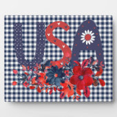 Rood Wit & Blauw USA Patriottische Boeket Fotoplaat (Voorkant)