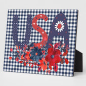 Rood Wit & Blauw USA Patriottische Boeket Fotoplaat (Zijkant)