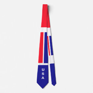 Rood Wit Blauw USA Stropdas