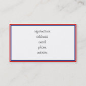 Rood Wit & Blauw USA Tekst Visitekaartje (Achterkant)