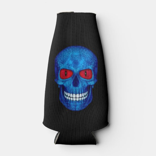 Rood Wit Blauw USA Zombie Schedel Fles Koeler (Voorkant)