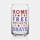 Rood Wit Blauw Vier Juli Blikvorm Glas (Voorkant)