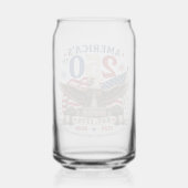 Rood Wit Blauw Vier Juli Blikvorm Glas (Achterkant)