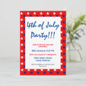 Rood Wit Blauw Vier Juli eenvoudige STERREN Kaart (Staand voorkant)