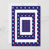 Rood Wit & Blauw Vier juli eenvoudige STERREN Kaart (Achterkant)