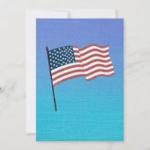 Rood, Wit & Blauw Vier Juli Feest Kaart (Achterkant)