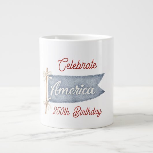 Rood Wit Blauw Vier Juli Grote Koffiekop (Voorkant)