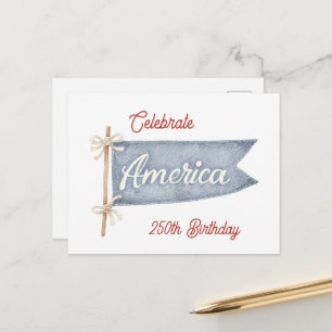 Rood Wit Blauw Viering Amerika Briefkaart